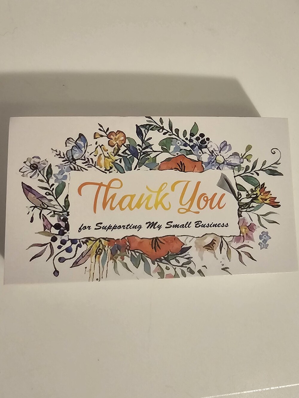 Floral Thank You For Supporting Business Cards - New - Picture 2 of 7
